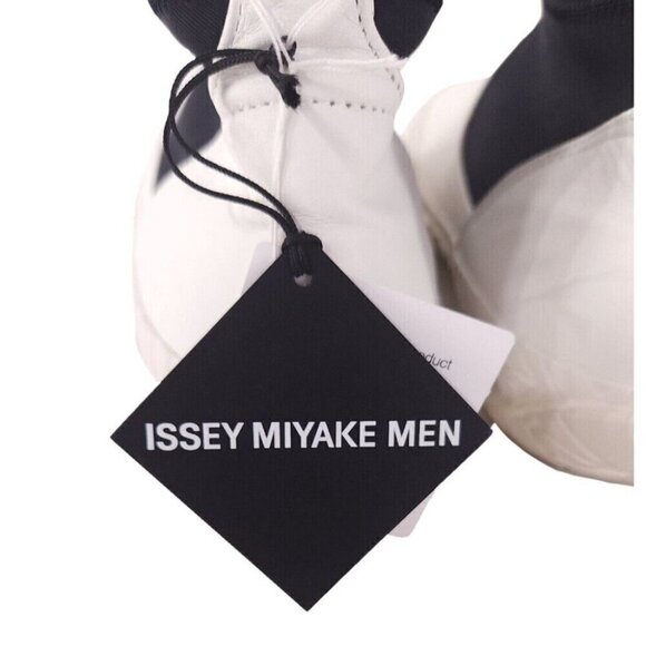 Issey Miyake Men White Vulcanized Mid-Top Sneakers 42 9 New - Picture 8 of 15